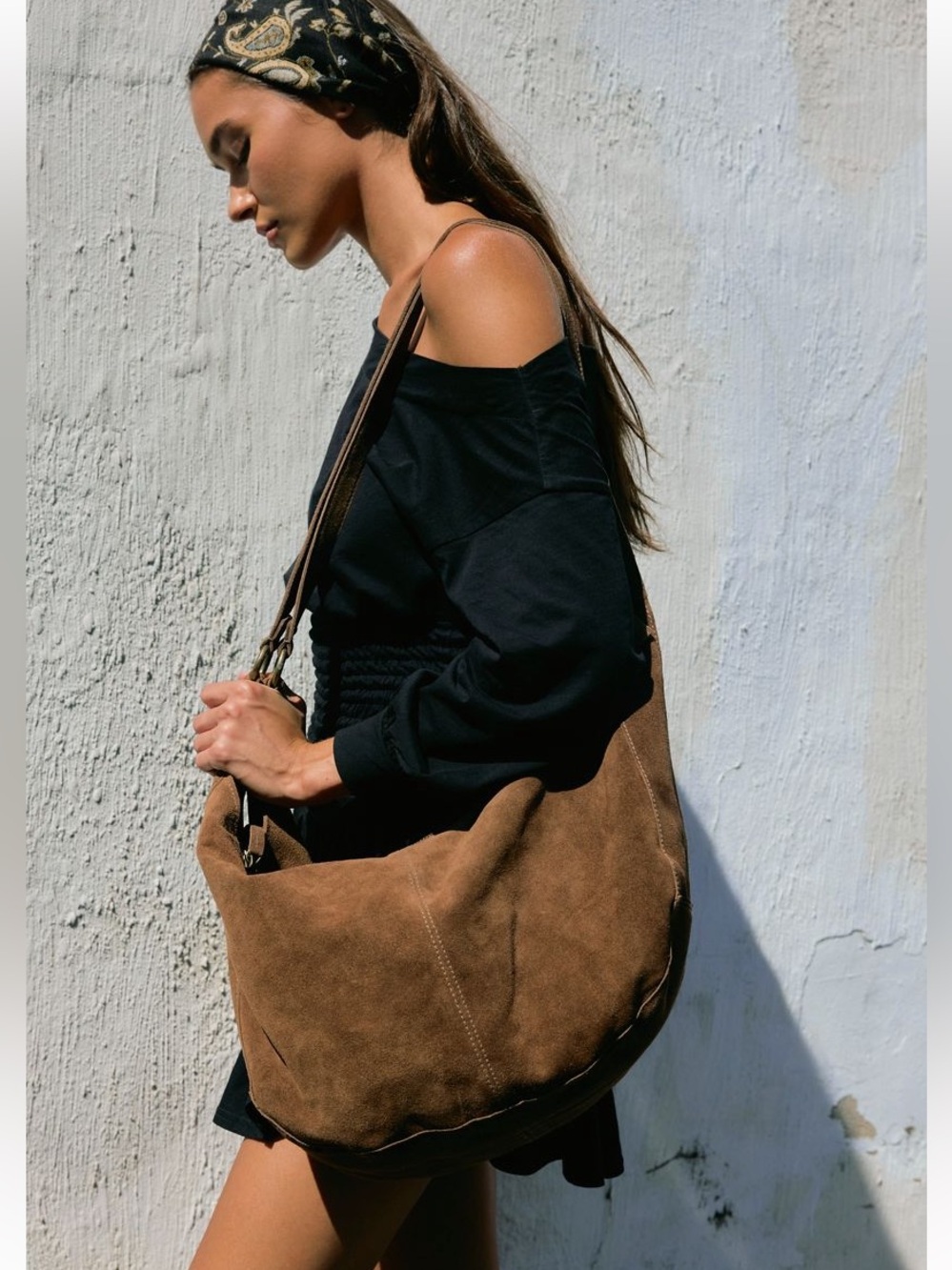 Free People Roma Suede Tote Bag | Coconut Shell